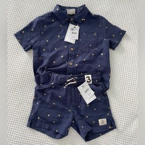 Cotton On | Size 3 Toddler | Stars button down Resort Shirt Shorts